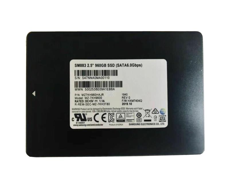 MZ7KH960HAJR Samsung SM883 Series 960GB MLC SATA 6Gbps 2.5-inch Internal Solid State Drive (SSD)
