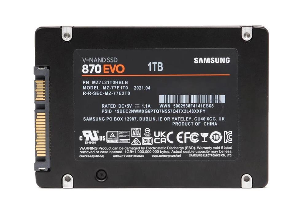 MZ7L31T0HBLB Samsung 870 EVO 1TB MLC SATA 6Gbps 2.5-Inch Solid State Drive (SSD)