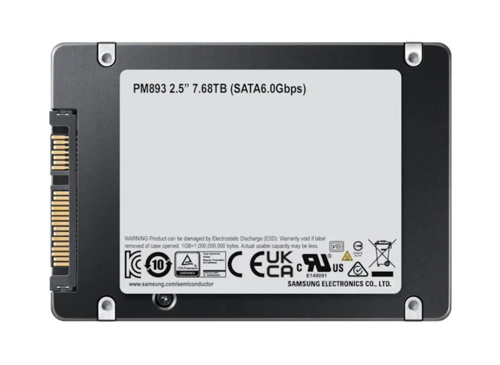 MZ7L37T6HBLA-00B7C Samsung PM893 Series 7.68TB SATA 6Gbps 2.5-inch Internal Solid State Drive (SSD)