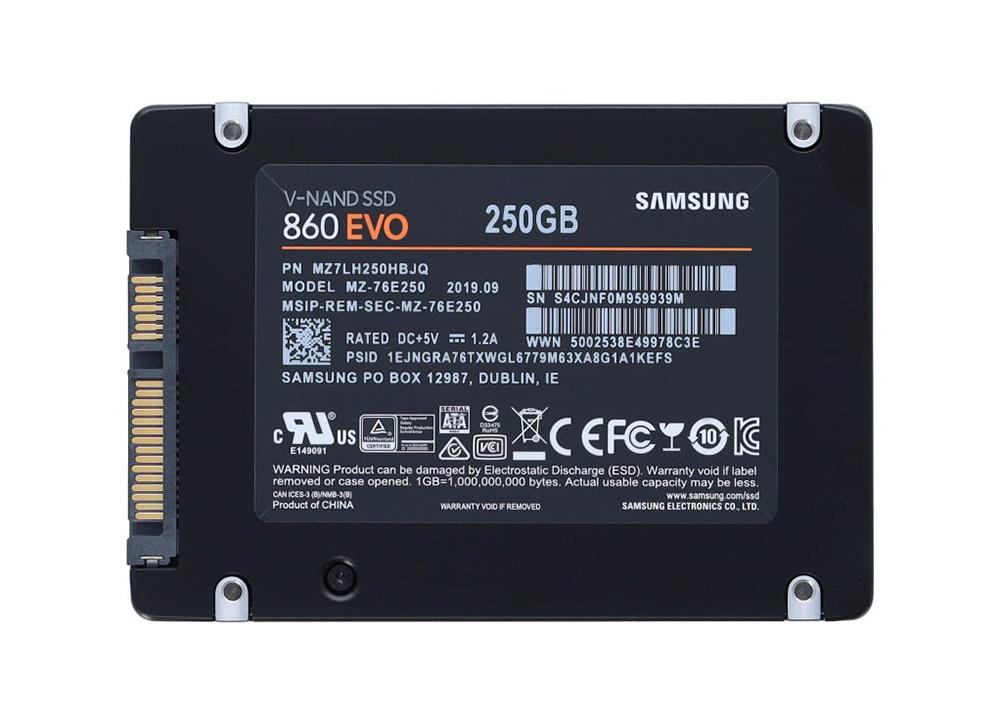 MZ7LH250HBJQ Samsung 860 Evo 250GB SATA 6Gbps 2.5-Inch Solid State Drive (SSD)