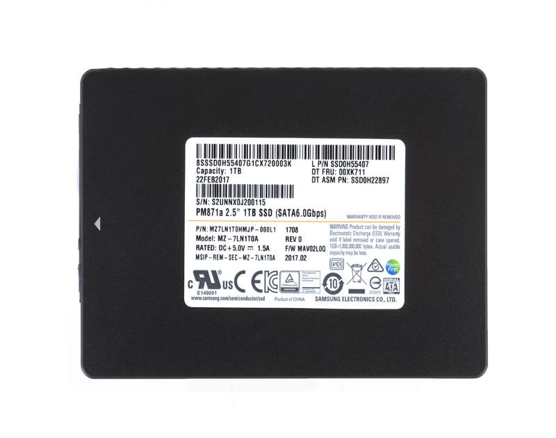 MZ7LN1T0HMJP-000L1 Samsung PM871a Series 1TB TLC SATA 6Gbps 2.5-Inch Solid State Drive (SSD)