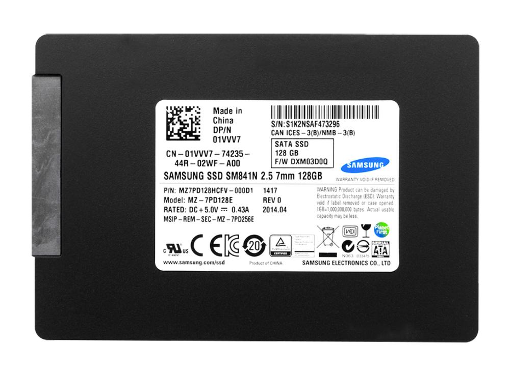 MZ7PD128HCFV-000D1 Samsung SM841n Series 128GB MLC SATA 6Gbps (AES-256 FDE) 2.5-inch Internal Solid State Drive (SSD)