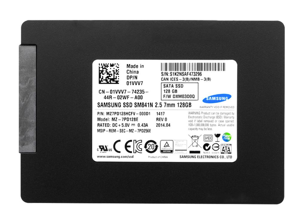 MZ7PD128HCFV000D1 Samsung SM841n Series 128GB MLC SATA 6Gbps (AES-256 FDE) 2.5-inch Internal Solid State Drive (SSD)