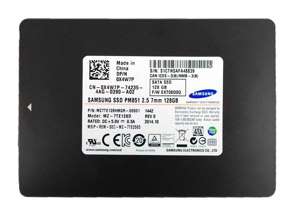 MZ7TE128D Samsung PM851 Series 128GB TLC SATA 6Gbps Extreme Performance (AES-256) 2.5-inch Internal Solid State Drive (SSD)