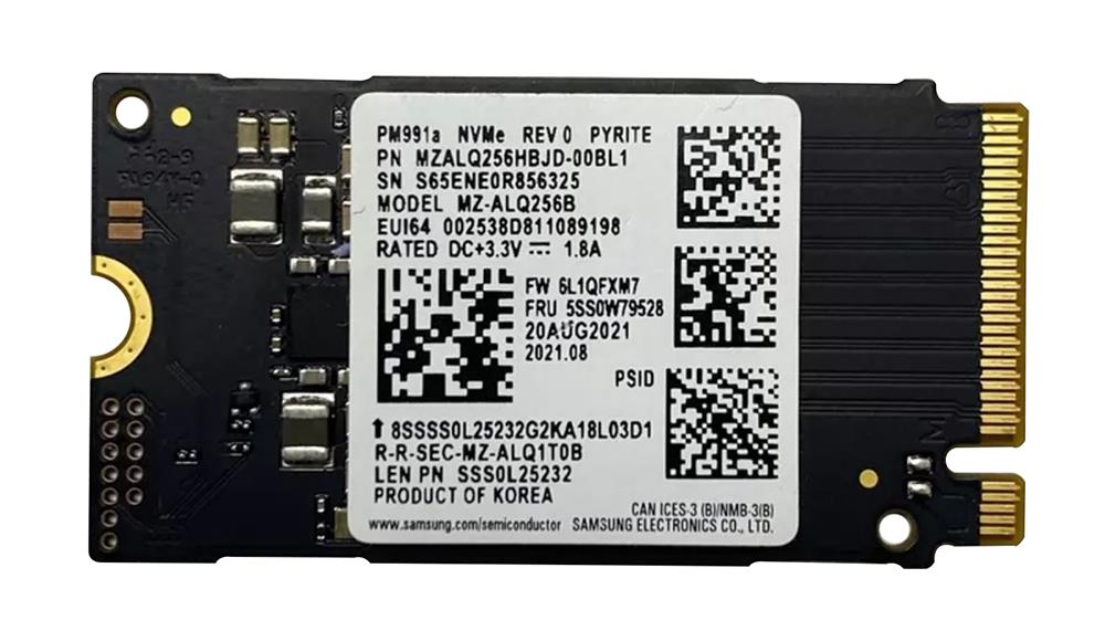 MZALQ256HBJD-00BL1 Samsung 256GB PCI Express 3.0 x4 M.2 2242 Solid State Drive (SSD)