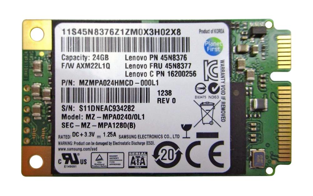 MZMPA0240 Samsung PM810 Series 24GB MLC SATA 3Gbps mSATA Internal Solid State Drive (SSD)