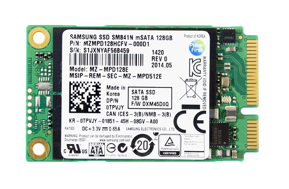 MZMPD128E Samsung SM841n Series 128GB MLC SATA 6Gbps (AES-256) mSATA Internal Solid State Drive (SSD)