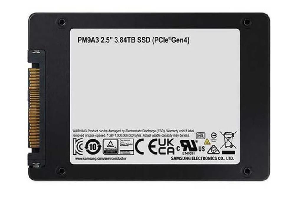 MZQL23T8HCLS-00W07 Samsung PM9A3 Series 3.84TB PCI-Express 4.0 x4 (NVMe) U.2 Data Center 2.5-inch Solid State Drive (SSD)