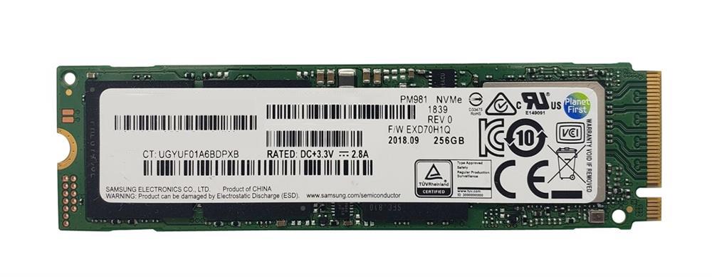 MZVLB256HAHQ-000D7 Samsung PM981 Series 256GB TLC PCI Express 3.0 x4 NVMe (AES-256 / TCG Opal 2.0) M.2 2280 Internal Solid State Drive (SSD)