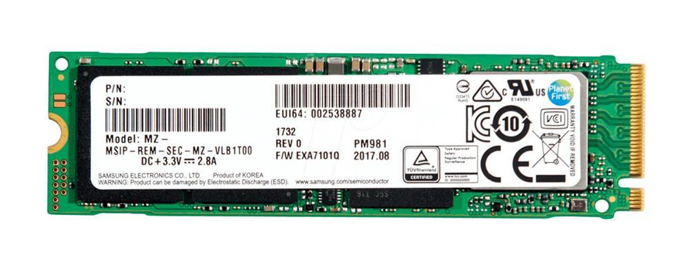MZVLB2T0HMLB Samsung PM981 Series 2TB TLC PCI Express 3.0 x4 NVMe M.2 2280 Internal Solid State Drive (SSD)