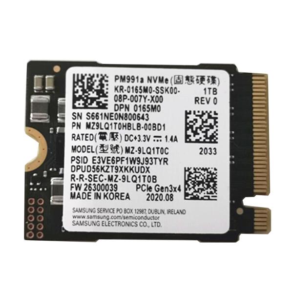 MZVLQ1T0HALB Samsung PM991 Series 1TB TLC PCI Express 3.0 x4 NVMe (AES-256 / TCG Opal 2.0) M.2 2280 Internal Solid State Drive (SSD)