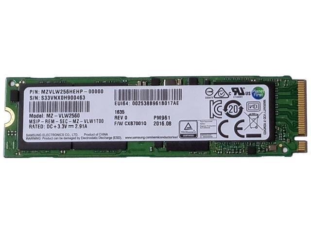 MZVLW256HEHP-00000/0 Samsung PM961 Series 256GB TLC PCI Express 3.0 x4 NVMe M.2 2280 Internal Solid State Drive (SSD)