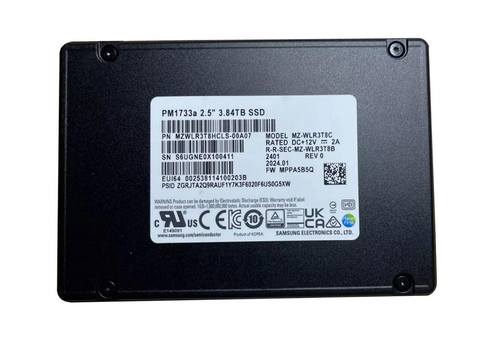 MZWLR3T8HCLS Samsung PM1733A 3.84TB PCIe NVMe 4.0 x4 2.5-In SSD