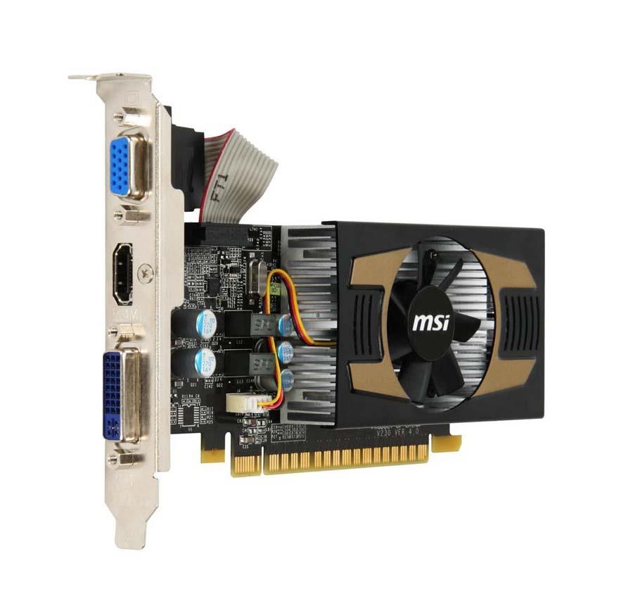 N430GT-MD1GD3/LP MSI GeForce 430 Graphic Card 1GB DDR3 SDRAM PCI Express 2.0 x16 2000 MHz Memory Clock 2560 x 1600 HDMI DVI VGA