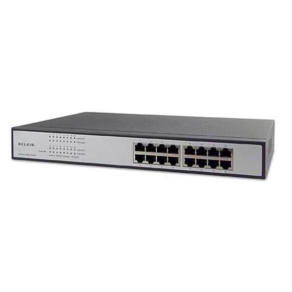 NET-F5D5141-16 Belkin 16-Ports 1000Base-T RJ45 Gigabit Switch (Refurbished)
