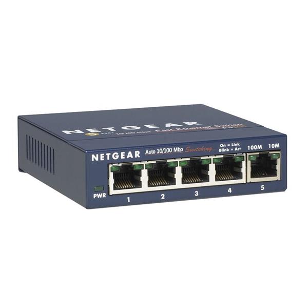 NETFS105 NetGear Fs105na 5-Ports 10/100 MBps Switch Metal Case (Refurbished)
