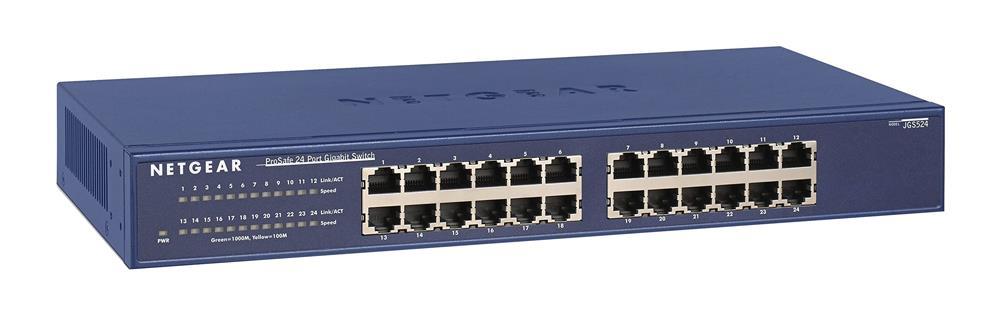 NETJGS524-200EUS NetGear 24-Ports 10/100/1000Mbps RJ-45 Rack-mountable Network Switch (Refurbished)