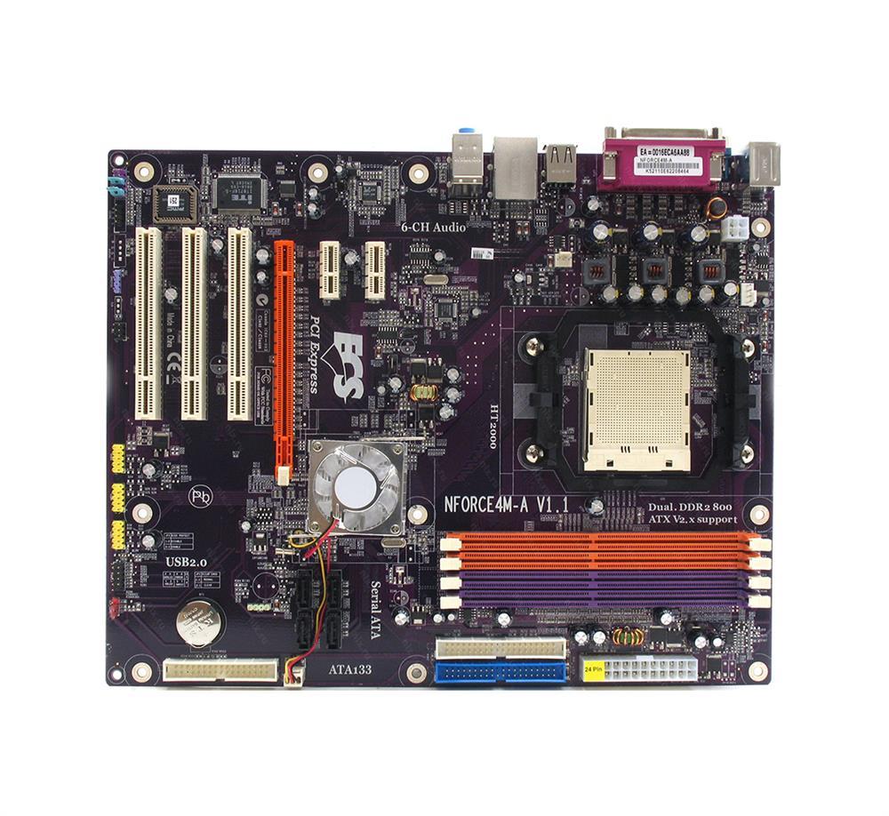 NFORCE4M-A Elitegroup Socket AM2 Nvidia nForce4 Chipset AMD Athlon 64 FX/ Athlon 64 X2 Dual-Core/ AMD Sempron Processors Support DDR2 4x DIMM 4x SATA 3.0Gb/s ATX Motherboard (Refurbished)