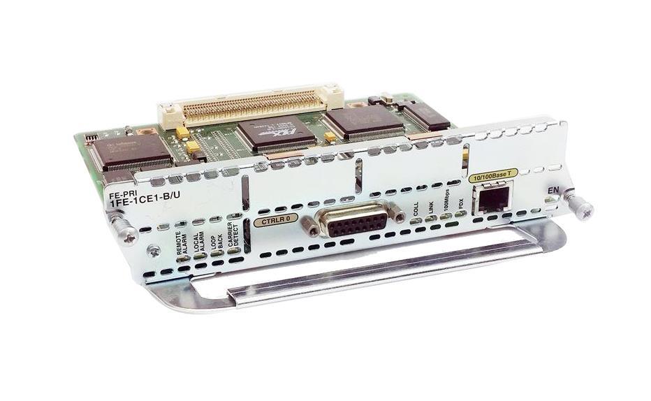 NM-1FE1CE1B/U Cisco 3600 Series 1 Port 10 100 Fast Ethernet & 1 Port Channelized E1 PRI. Configurable Imedance