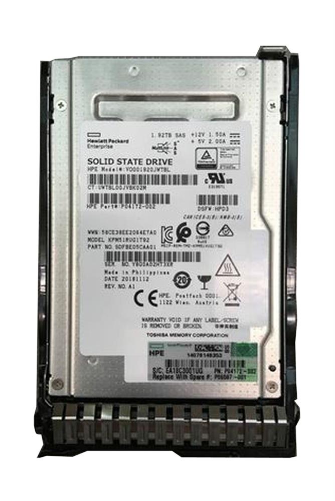 P04519-H21 HPE 1.92TB SAS 12Gbps Read Intensive 2.5-inch Internal Solid State Drive (SSD) with Smart Carrier