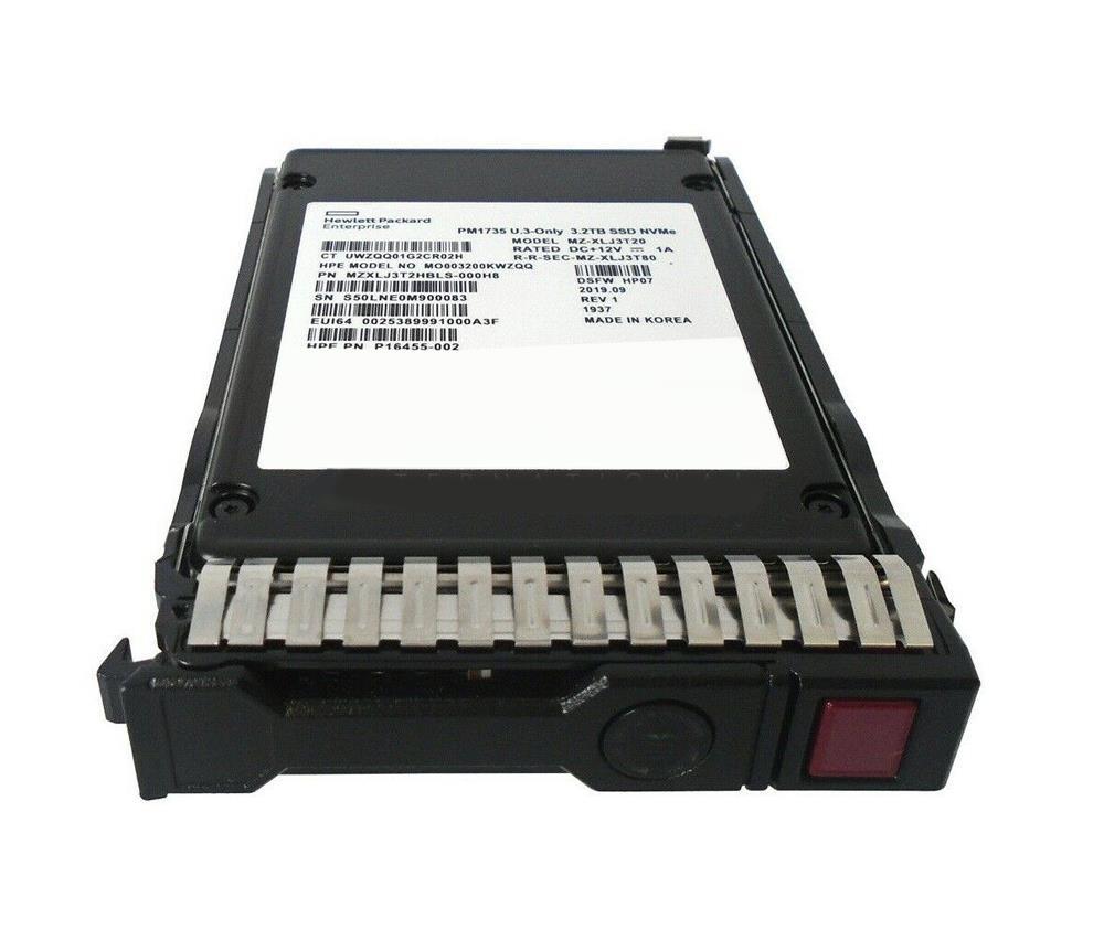 P16499-H21#0D1 HPE 3.2TB PCI Express NVMe Mixed Use U.2 2.5-inch Internal Solid State Drive (SSD) with Smart Carrier
