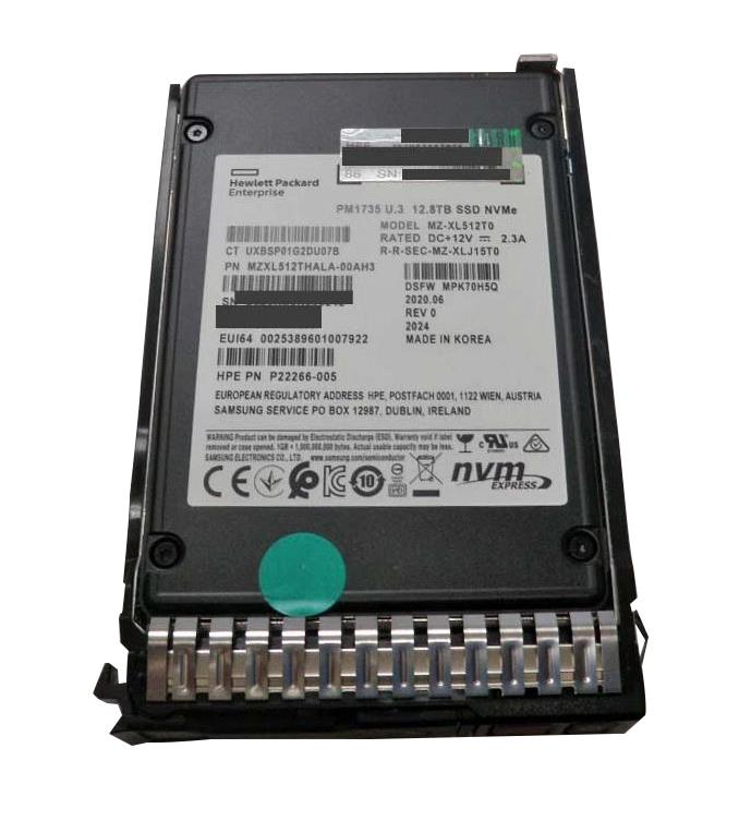 P22266-005 HP 12.8TB TLC PCI Express NVMe U.3 , 2.5-Inch Solid State Drive (SSD)