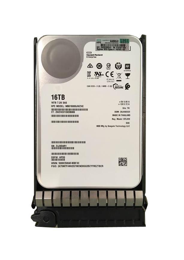 P23863-B21 HPE 16TB 7200RPM SAS 12Gbps (512e / ISE) 3.5-inch Internal Hard Drive with Smart Carrier