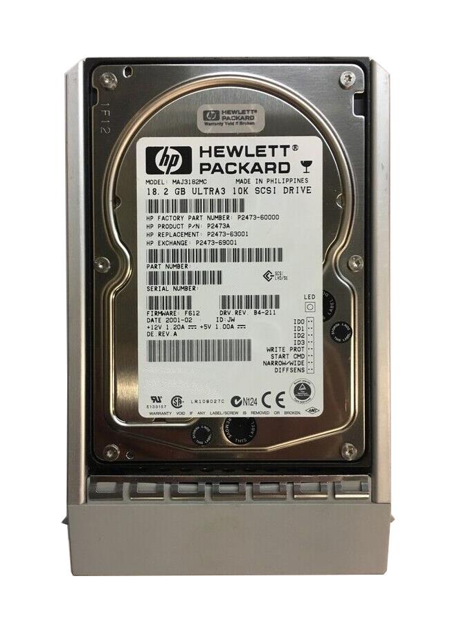 P2473A HP 18.2GB 10000RPM Ultra-160 SCSI 80-Pin LVD Hot Swap 3.5-inch Internal Hard Drive