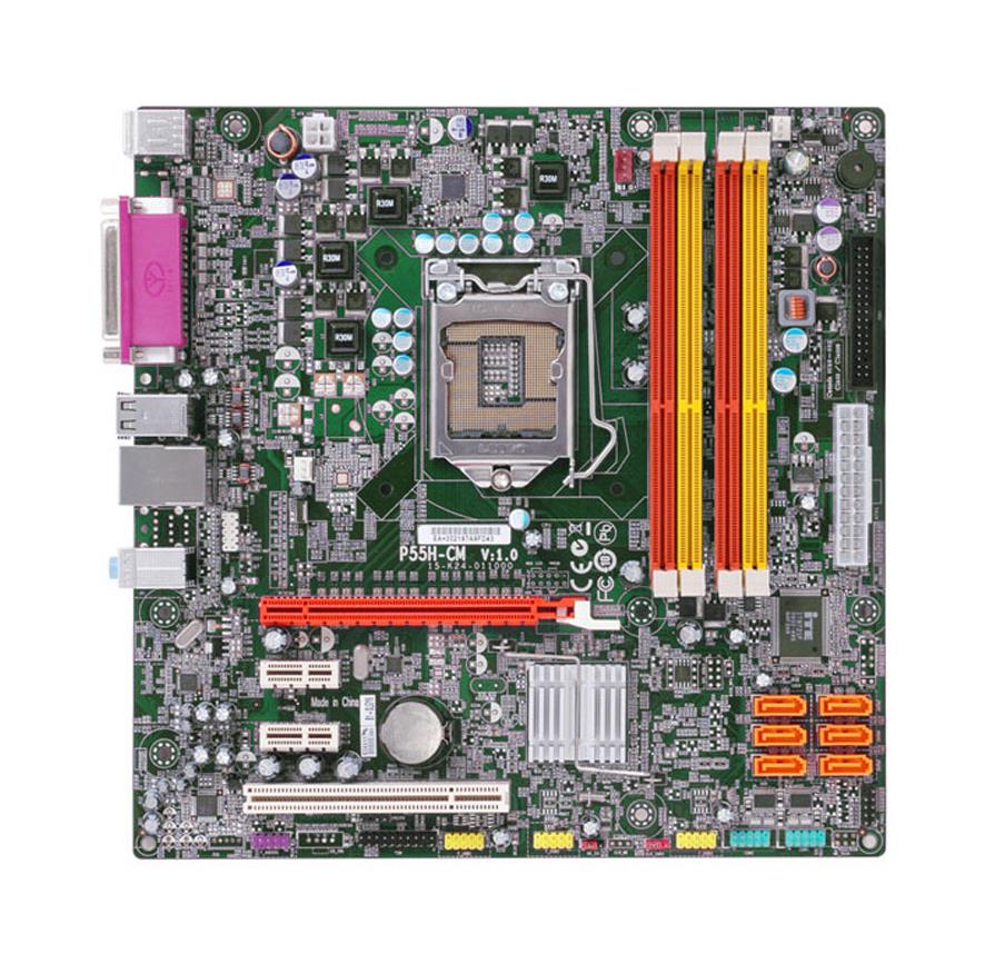 P55H-CM ECS Socket LGA1156 Intel P55 Chipset micro-ATX Motherboard (Refurbished)