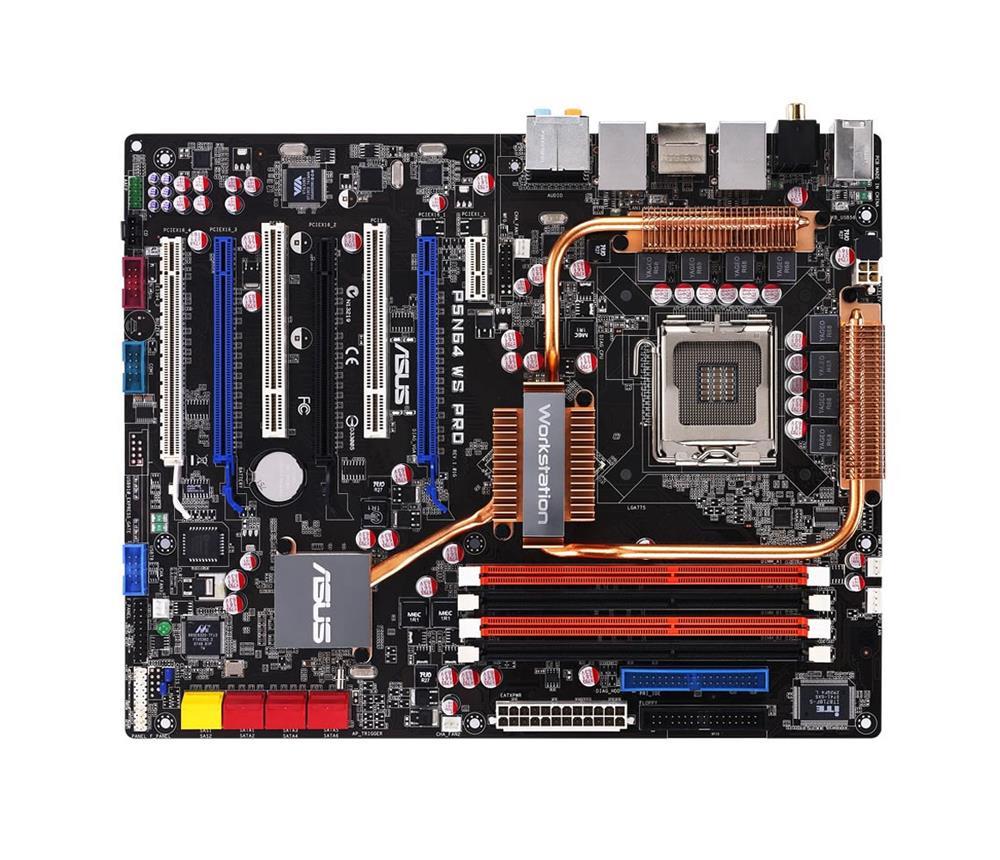 P5N64 WS Professional ASUS Socket LGA 775 Nvidia nForce 790i Ultra SLI Chipset Core 2 Quad/ Core 2 Duo/ Core 2 Extreme/ Pentium Extreme/ Pentium D/ Pentium 4/ Celeron Processors Support DDR3 4x DIMM 6x SATA 3.0Gb/s ATX Motherboard (Refurbished)