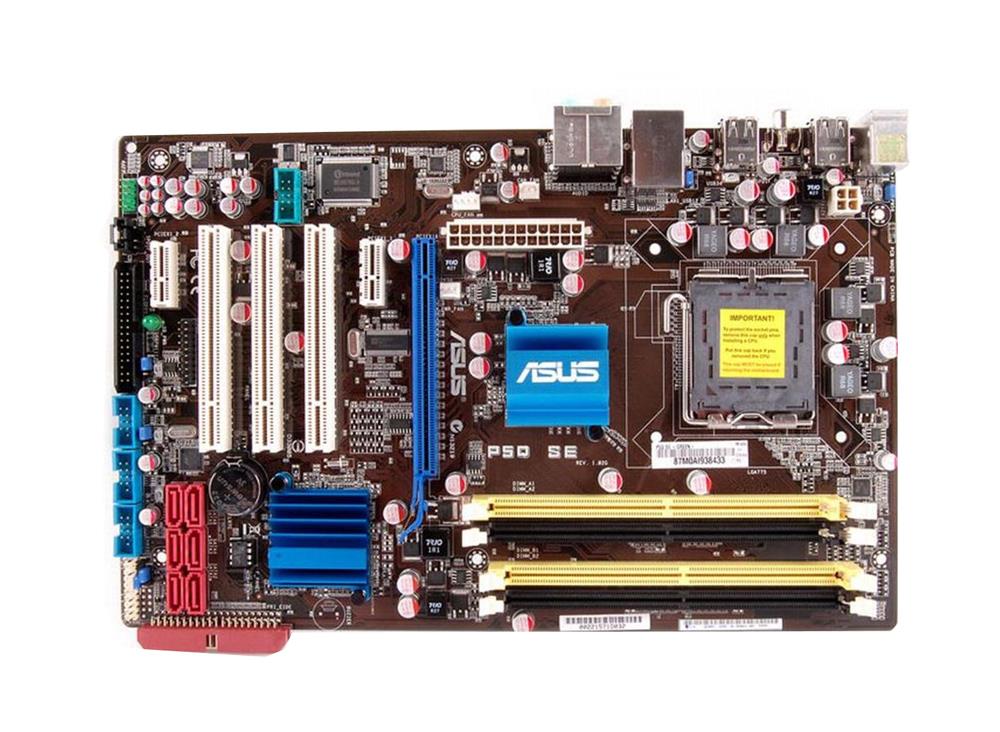 P5Q SE ASUS Socket LGA 775 Intel P45/ICH10 Chipset Core 2 Quad/ Core 2 Extreme/ Core 2 Duo/ Pentium Dual-Core/ Celeron/ Dual-Core/ Celeron Processors Support DDR2 4x DIMM 6x SATA 3.0Gb/s ATX Motherboard (Refurbished)