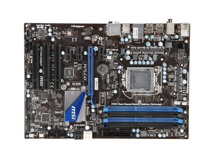 P67S-C43-KIT MSI P67S-C43 Socket LGA 1155 Intel P67 Chipset Core i7 / i5 / i3 Processors Support DDR3 4x DIMM 2x SATA3 ATX Motherboard (Refurbished)