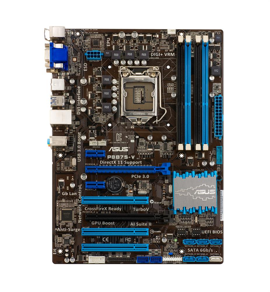 P8B75-V ASUS Socket LGA 1155 Intel B75 Chipset 3rd/2nd Generation Core i7 / i5 / i3 / Pentium / Celeron Processors Support DDR3 4x DIMM 1x SATA 6.0Gb/s ATX Motherboard (Refurbished)