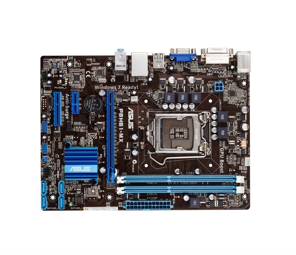 P8H61-MX/SI ASUS P8H61-MX Socket LGA 1151 Intel H61 Chipset Processors Support DDR3 2x DIMM 4x SATA 3.0Gb/s uATX Motherboard (Refurbished)