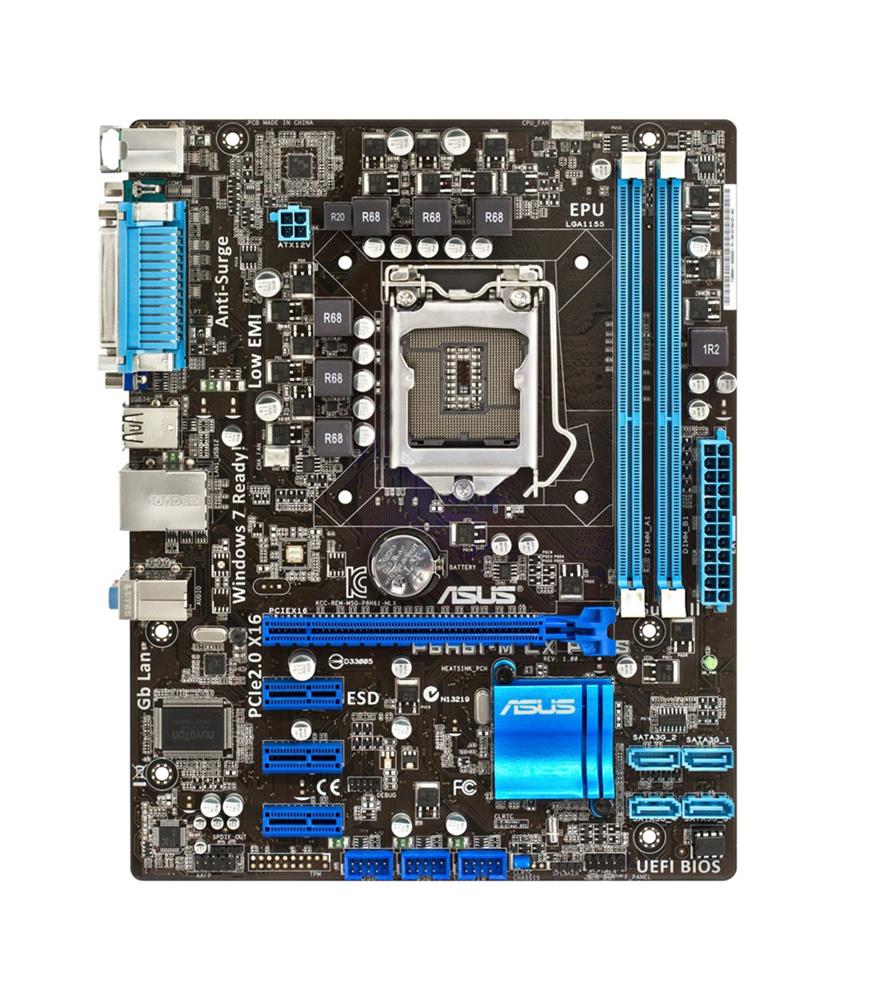 P8H61MLXPLUS ASUS P8H61-M LX PLUS Socket LGA 1155 Intel H61 Chipset 2nd Generation Core i7 / i5 / i3 Processors Support DDR3 2x DIMM 4x SATA 3.0Gb/s uATX Motherboard (Refurbished)