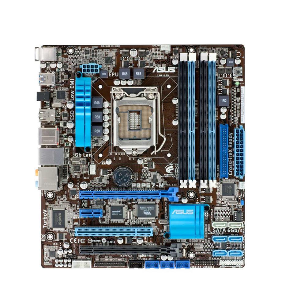 P8P67-M-R3 ASUS P8P67-M (REV 3.0) Socket LGA 1155 Intel P67 Chipset Core i7 / i5 / i3 Processors Support DDR3 4x DIMM 4x SATA 3.0Gb/s Micro-ATX Motherboard (Refurbished)
