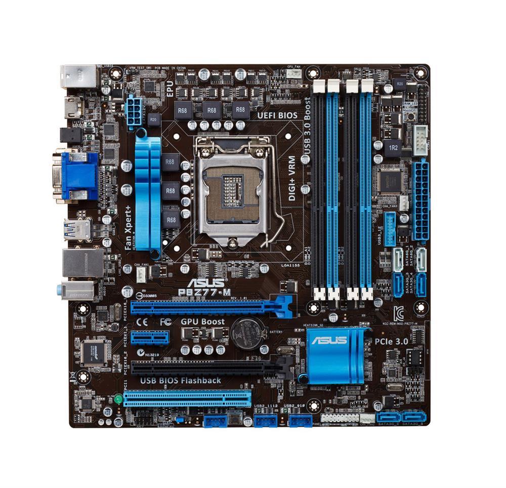 P8Z77-M ASUS Socket LGA 1155 Intel Z77 Chipset 3rd/2nd Generation Core i7 / i5 / i3 / Pentium / Celeron Processors Support DDR3 4x DIMM 2x SATA 6.0Gb/s uATX Motherboard (Refurbished)