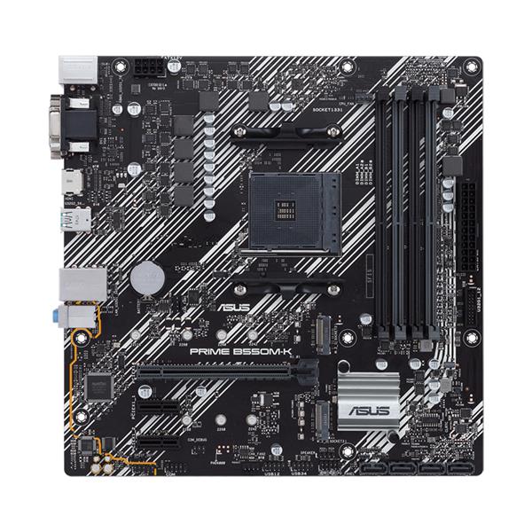 PRIME B550M-K ASUS Socket AM4 AMD B550 Chipset AMD Ryzen 5000/5000 G-Series/ 4000 G-Series/ 3000 Series Processors Support DDR4 4x DIMM 4x SATA 6.0Gb/s Micro-ATX Motherboard (Refurbished)