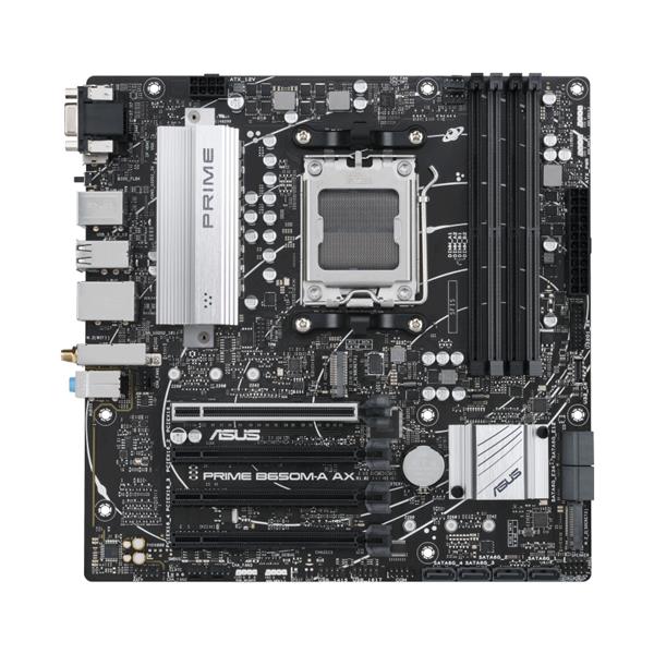 PRIME B650M-A AX II ASUS Socket AM5 AMD B650 Chipset AMD Ryzen 7000 Series Processors Support DDR5 4x DIMM 8x SATA 6.0Gb/s Micro-ATX Motherboard (Refurbished)