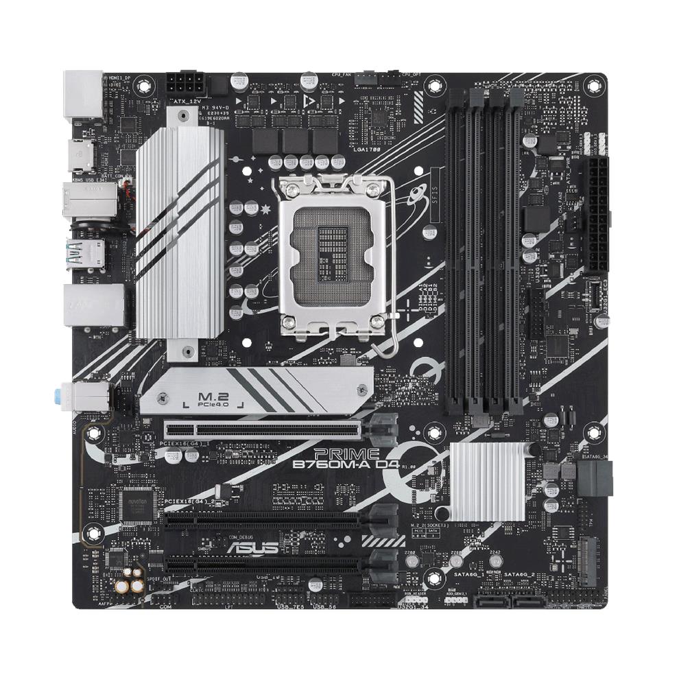 PRIME B760M-A ASUS Socket LGA 1700 Intel B760 Chipset 13th/12th Generation Core Pentium Gold/ Celeron Processors Support DDR5 4x DIMM 4x SATA 6.0Gb/s Micro-ATX Motherboard (Refurbished)