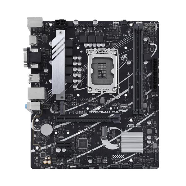 PRIME B760M-K D4 ASUS Socket LGA1700 Intel B760 Chipset 13th/12th Generation Core/ Pentium Gold And Celeron Processors Support DDR4 2x DIMM 4x SATA 6.0Gb/s Micro-ATX Motherboard (Refurbished)