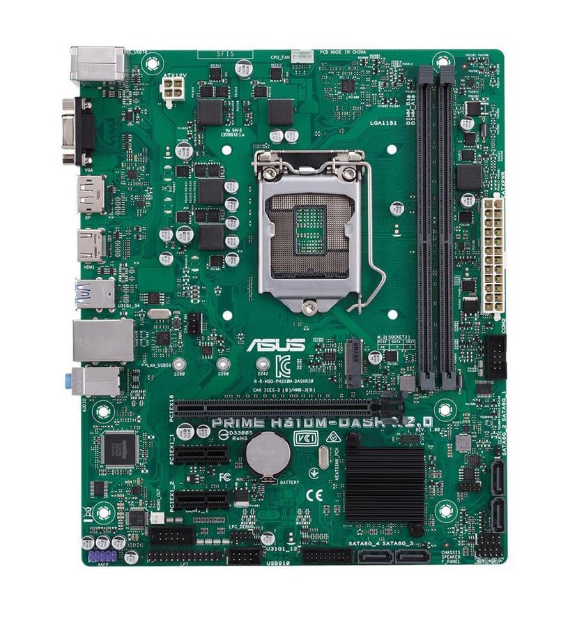 PRIME H310M-DASH R2.0 ASUS Socket LGA 1151 Intel H310 Chipset 8th Generation Core i7 / i5 / i3 / Pentium / Celeron Processors Support DDR4 2x DIMM 4x SATA 6.0Gb/s uATX Motherboard (Refurbished)
