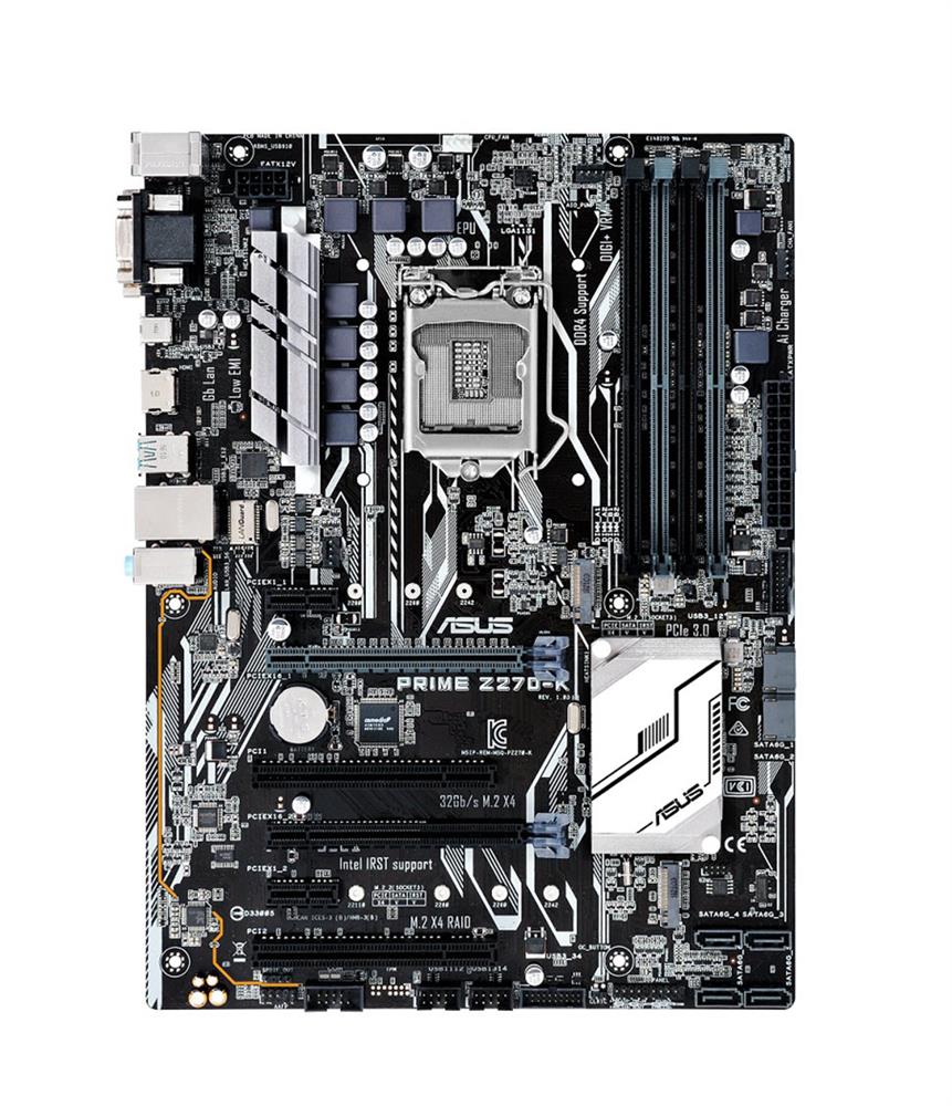 PRIME Z270-K ASUS Socket LGA 1151 Intel Z270 Chipset 7th/6th Generation Core i7 / i5 / i3 / Pentium / Celeron Processors Support DDR4 4x DIMM 6x SATA 6.0Gb/s ATX Motherboard (Refurbished)