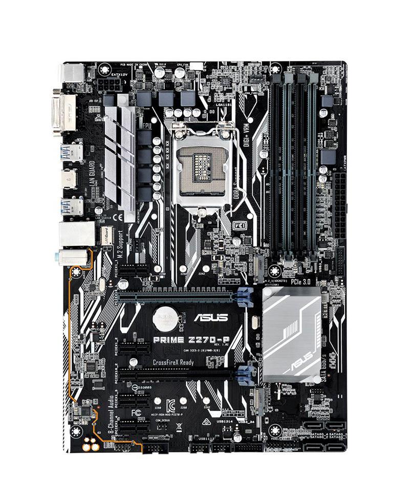 PRIME Z270-P ASUS Socket LGA 1151 Intel Z270 Chipset 7th/6th Generation Core i7 / i5 / i3 / Pentium / Celeron Processors Support DDR4 4x DIMM 6x SATA 6.0Gb/s ATX Motherboard (Refurbished)