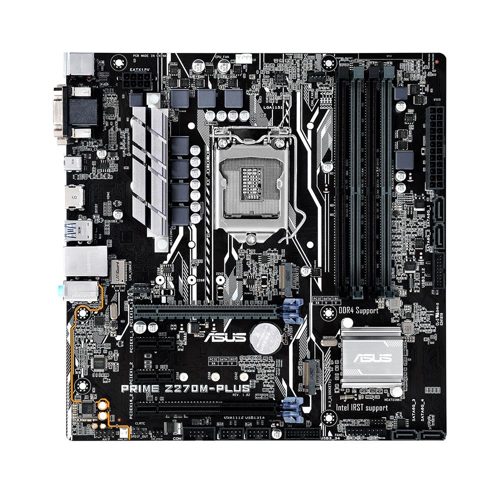 PRIMEZ270M-PLUS ASUS Socket LGA 1151 Intel Z270 Chipset 7th/6th Generation Core i7 / i5 / i3 / Pentium / Celeron Processors Support DDR4 4x DIMM 4x SATA 6.0Gb/s Micro-ATX Motherboard (Refurbished)