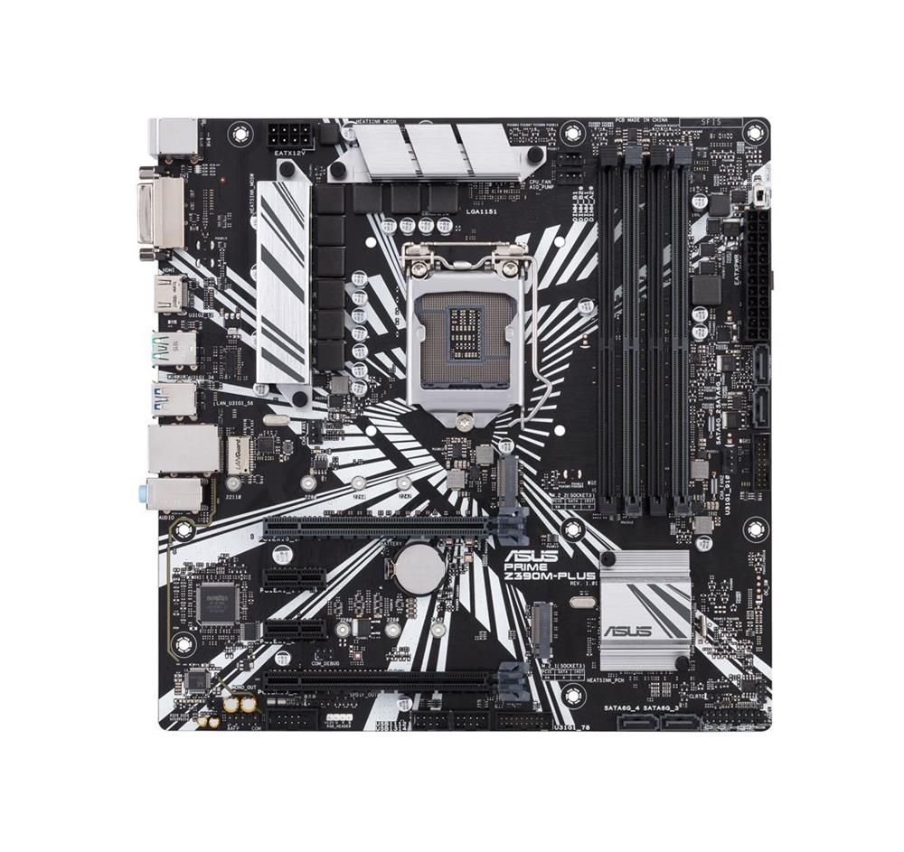 PRIME Z390M-PLUS ASUS Socket LGA 1151 Intel Z390 Chipset 9th/8th Generation Core i7 / i5 / i3 / Pentium / Celeron Processors Support DDR4 4x DIMM 4x SATA 6.0Gb/s Micro-ATX Motherboard (Refurbished)