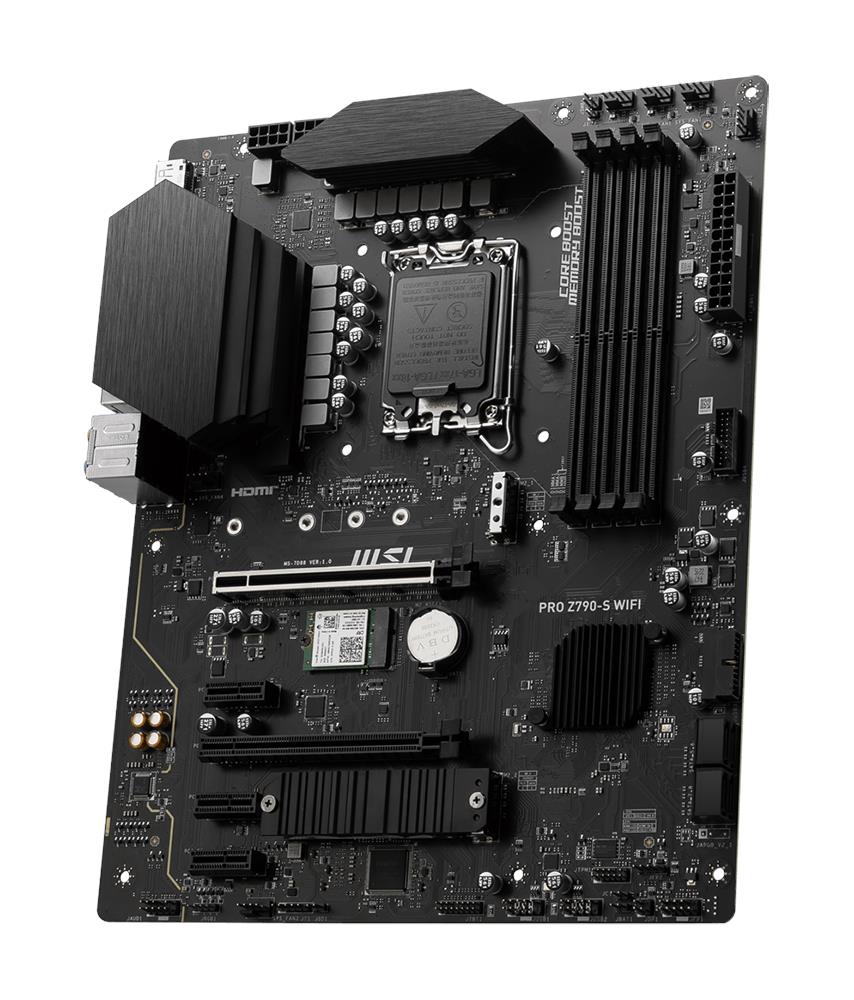 PRO Z790-S WIFI MSI Socket LGA 1700 Intel Z790 Chipset 14th/13th/12th Generation Intel Pentium Gold/ Celeron Processors Support DDR5 4x DIMM 4x SATA 6.0Gb/s ATX Motherboard (Refurbished)