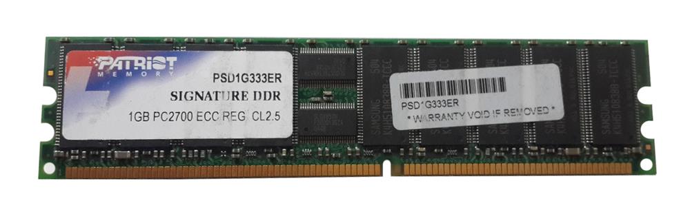 PSD1G333ER Patriot Signature 1GB DDR PC2700 333MHz ECC Registered CL2.5 184-Pin DIMM Memory Module