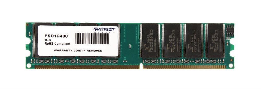 PSD1G400AK Patriot 1GB Kit (2x512MB) CL2.5 184-Pin Dual in-Line DIMM Memory RoHS Compliant