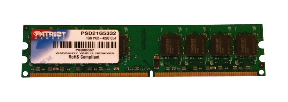 PSD22G5332 Patriot 2GB PC2-4200 DDR2-533MHz non-ECC Unbuffered CL4 240-Pin DIMM Memory Module